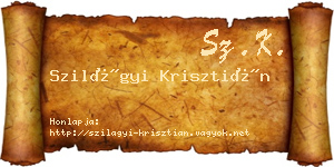 Szilágyi Krisztián névjegykártya